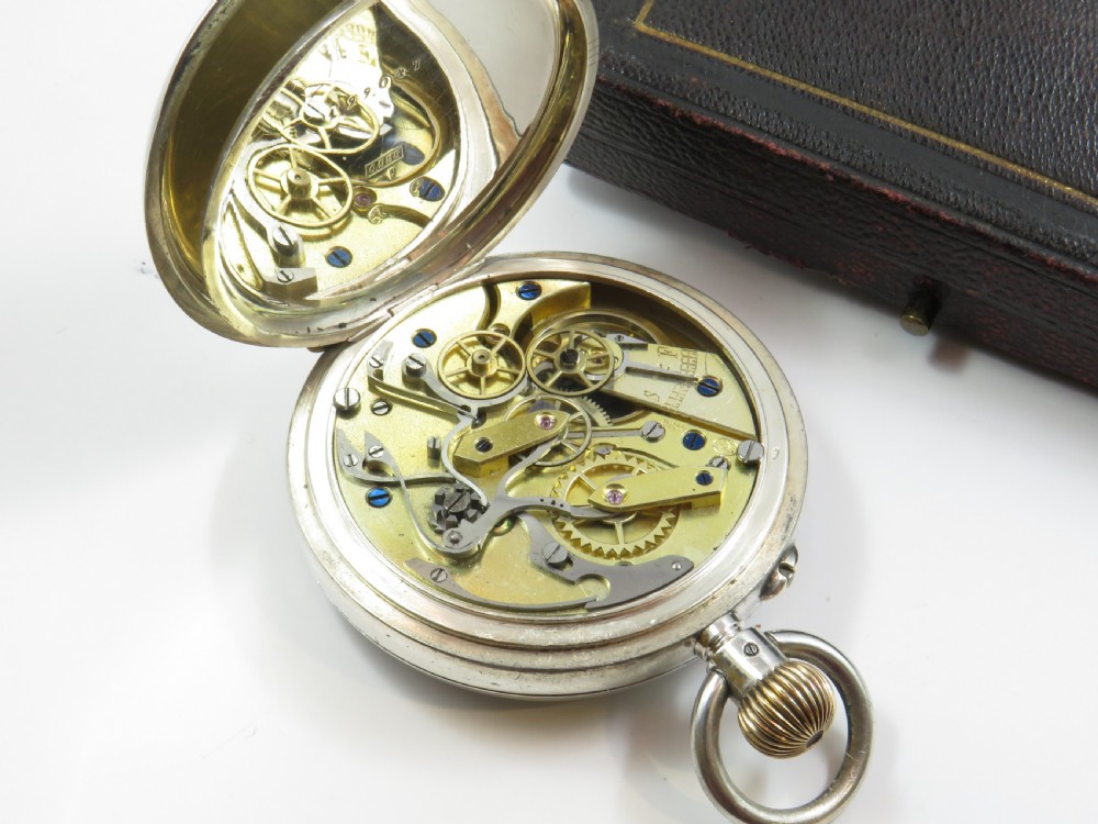 Antique silver Stauffer chronograph for Thomas Russell View IV