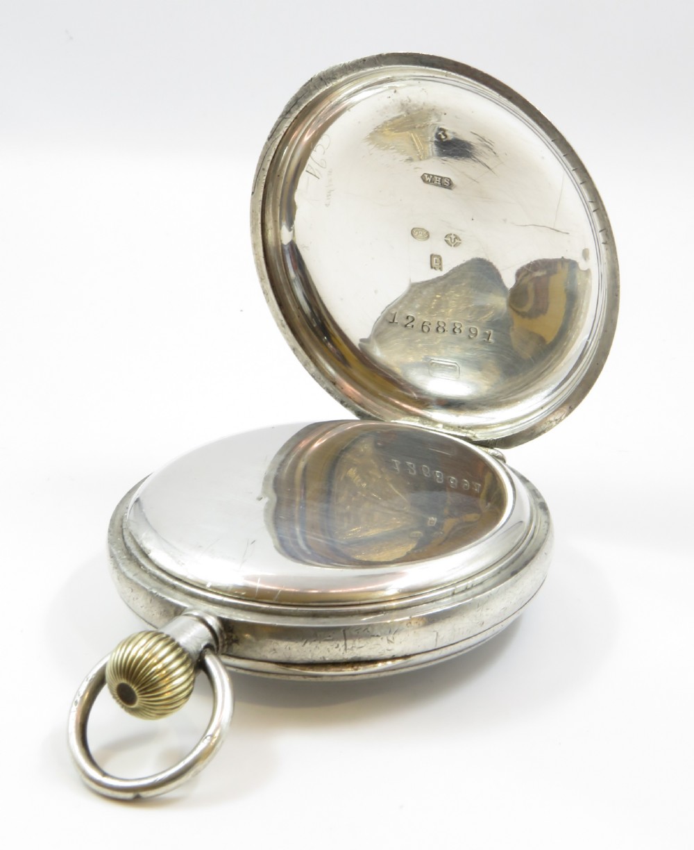Antique silver Visible pocket watch, 1918 View IV