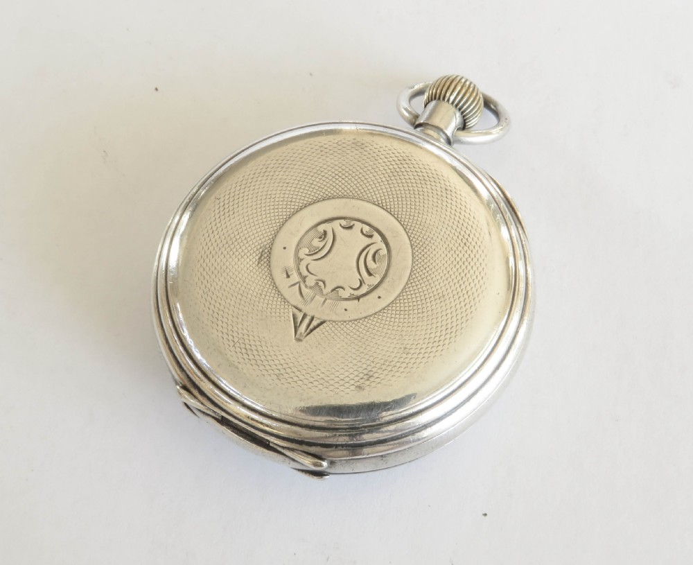 Antique silver Visible pocket watch, 1918 View V