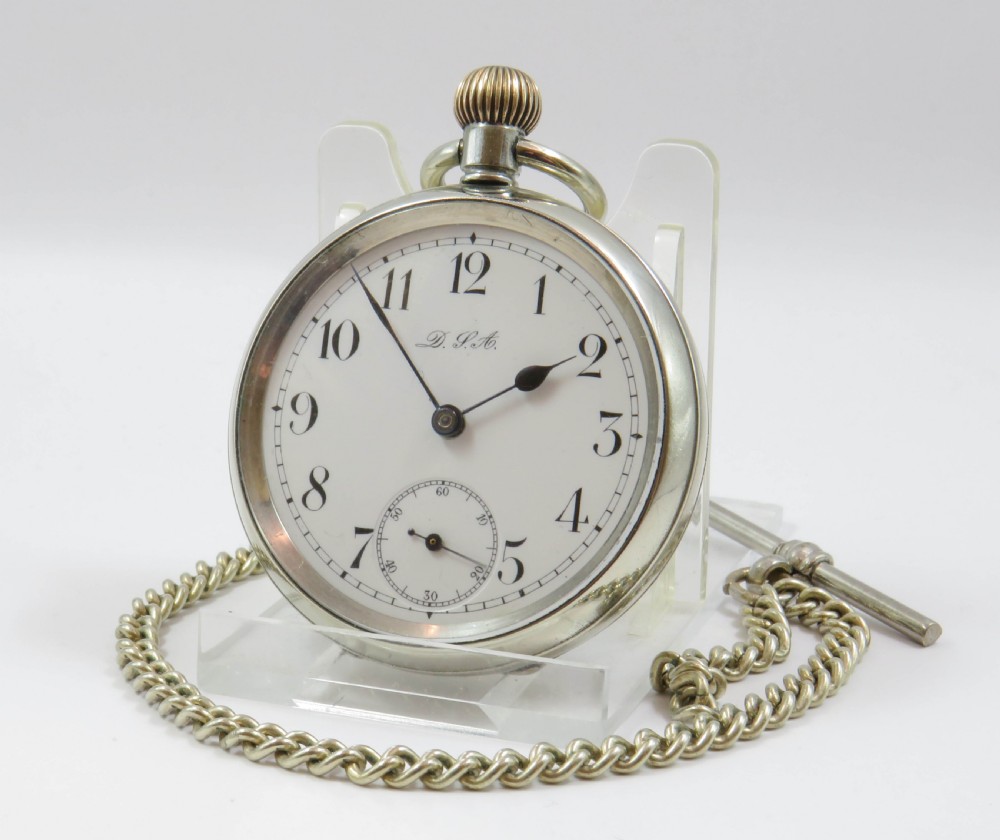 Antique Omega pocket watch with chain, c1910