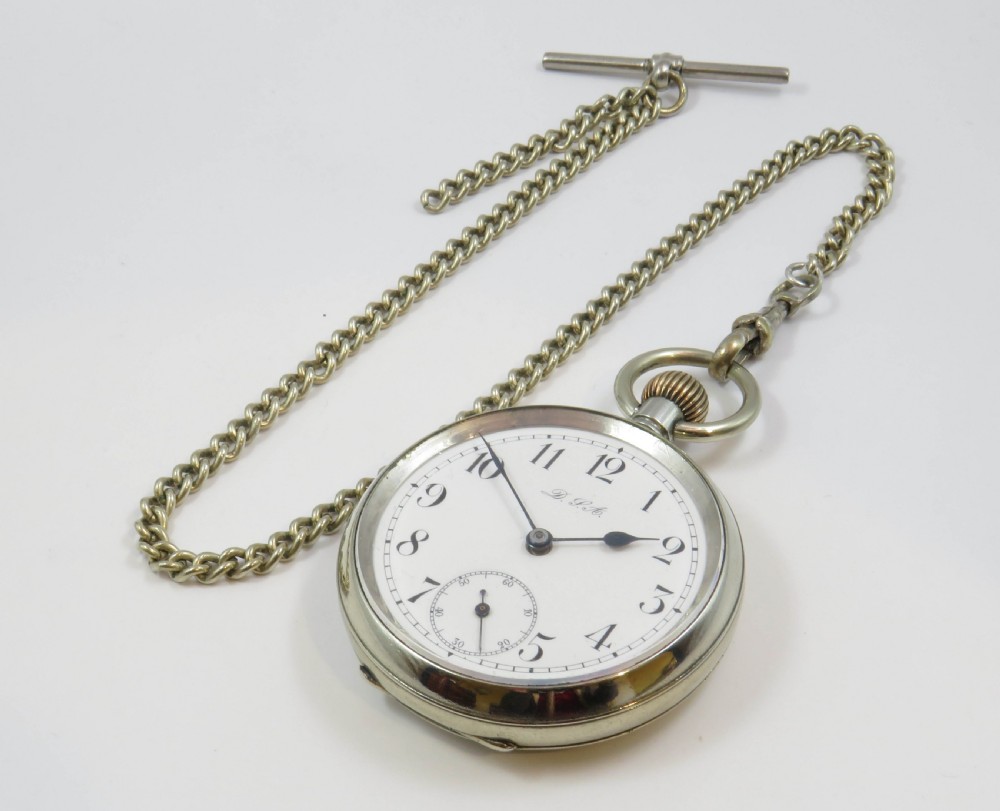 Antique Omega pocket watch with chain, c1910 View II