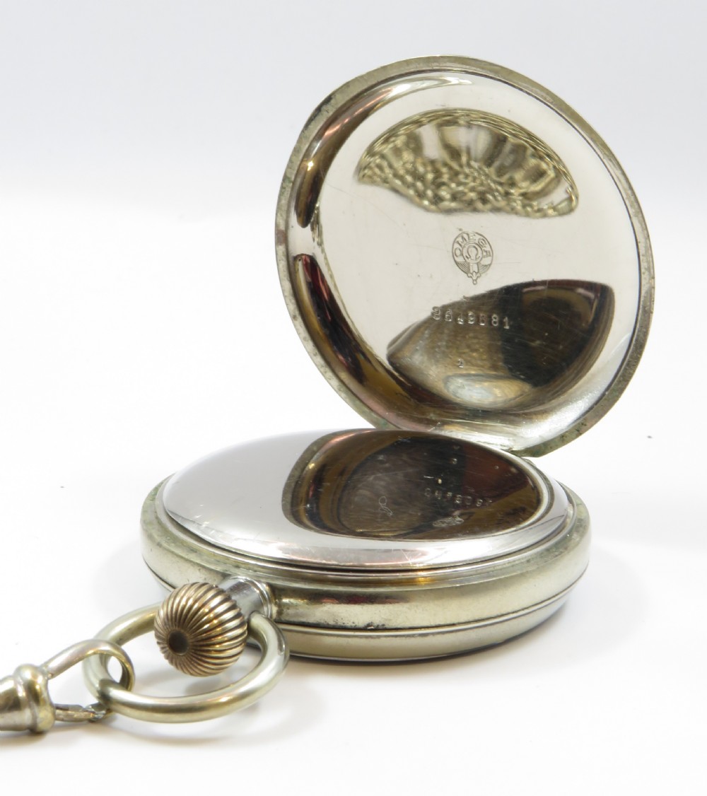 Antique Omega pocket watch with chain, c1910 View III