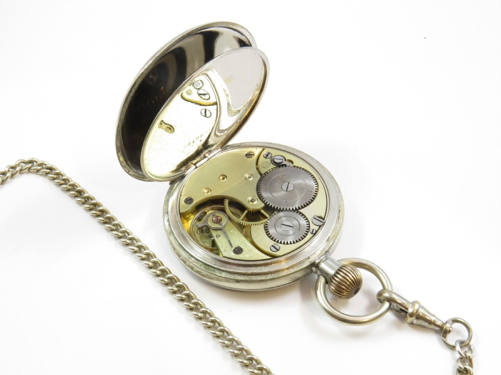 Antique Omega pocket watch with chain, c1910 View IV