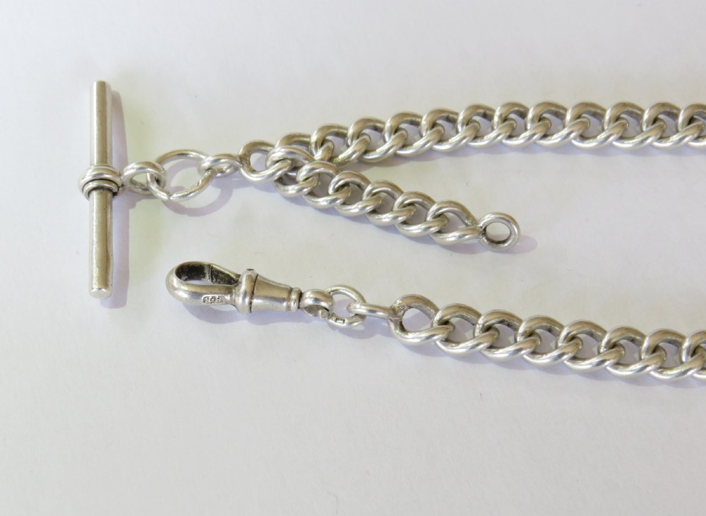 Very rare antique silver watch chain with horse bridle detail View III