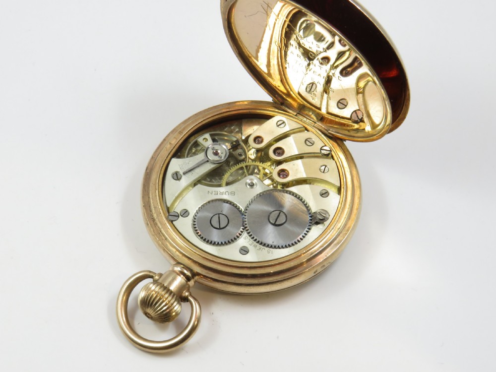 1920s Buren stem winding pocket watch View III