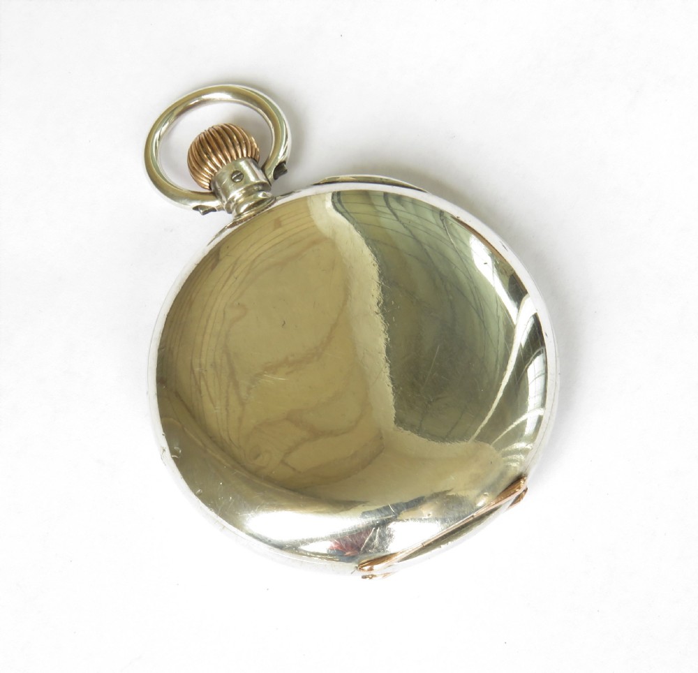 Silver Longines half hunter pocket watch, 1908 View V