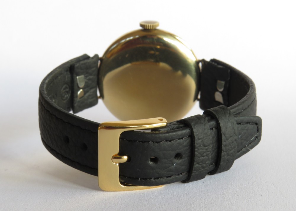 Gents antique 9ct gold wrist watch, J W Benson View VI