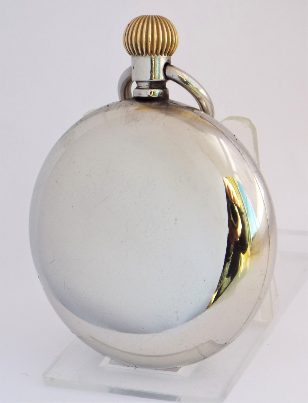 Large antique John Elkan “Railway” pocket watch. View II