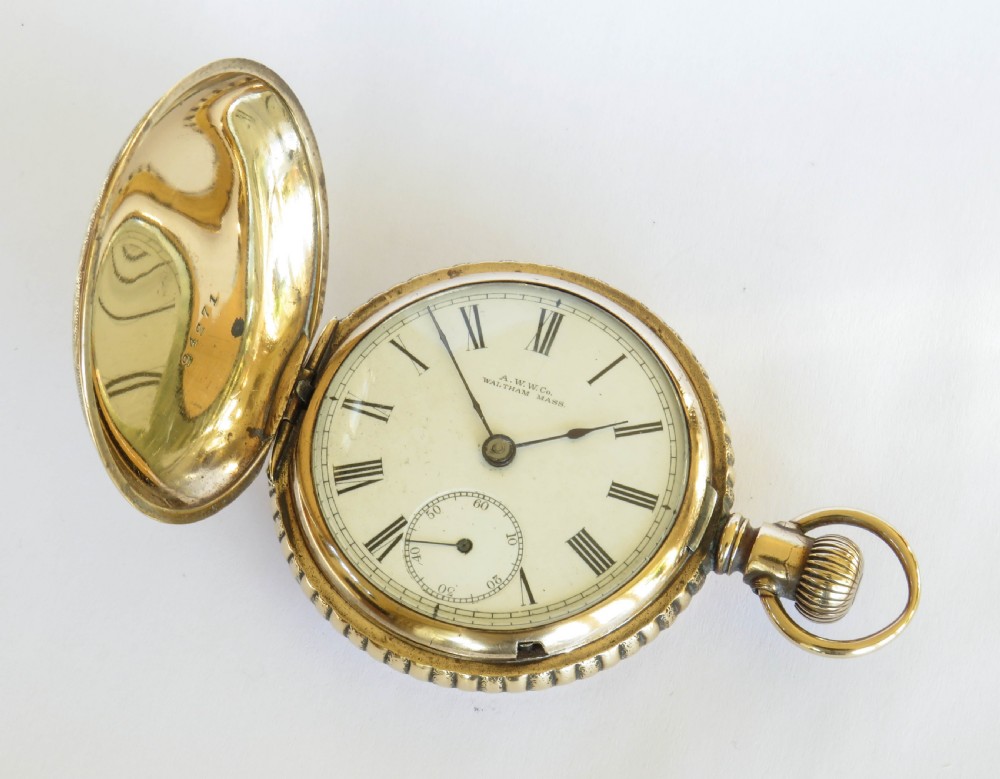 Antique Waltham full hunter pocket watch.1896 View II