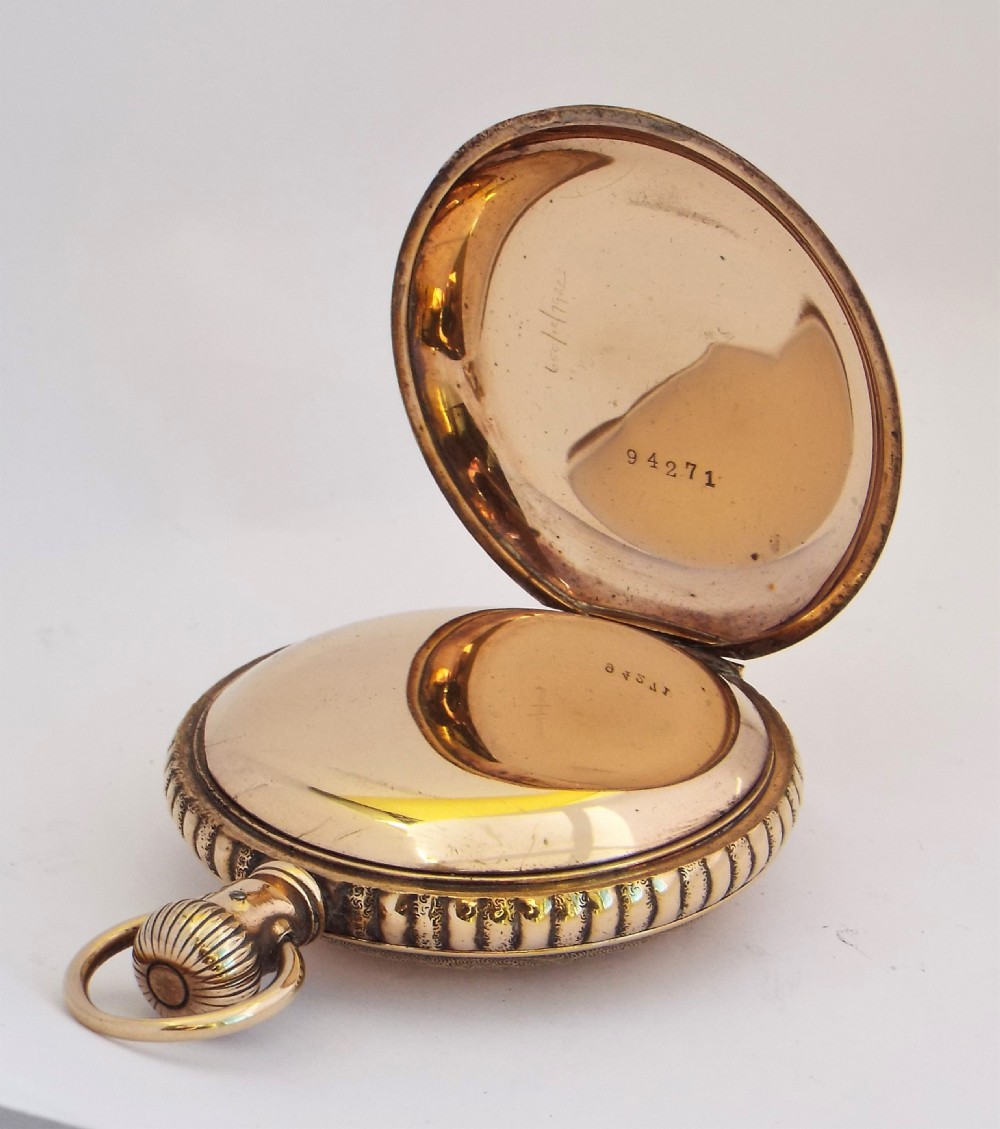 Antique Waltham full hunter pocket watch.1896 View V