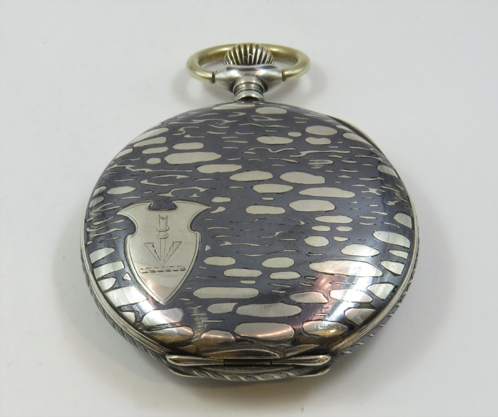 Antique niello Chronometre Uti pocket watch View V