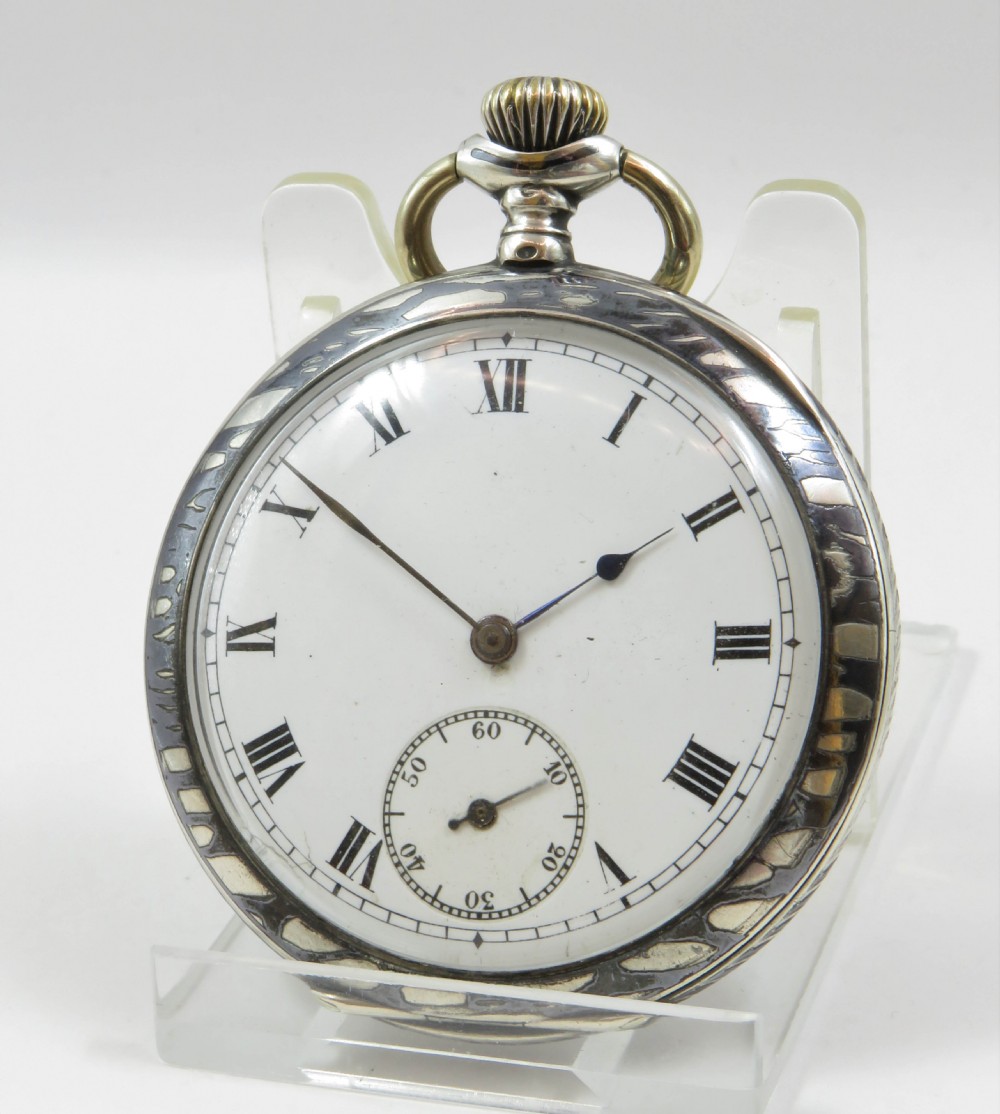 Antique niello Chronometre Uti pocket watch