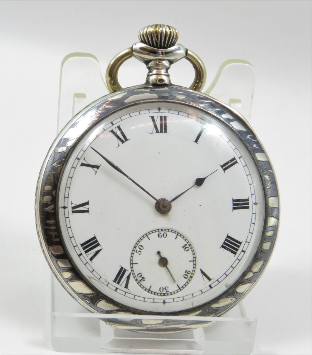 Antique niello Chronometre Uti pocket watch View II