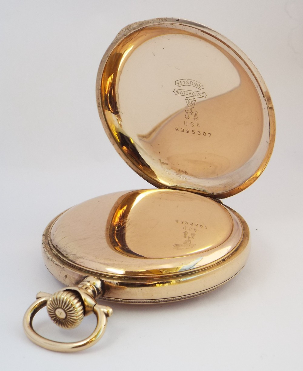 Antique Elgin full hunter pocket watch, 1915. View IV