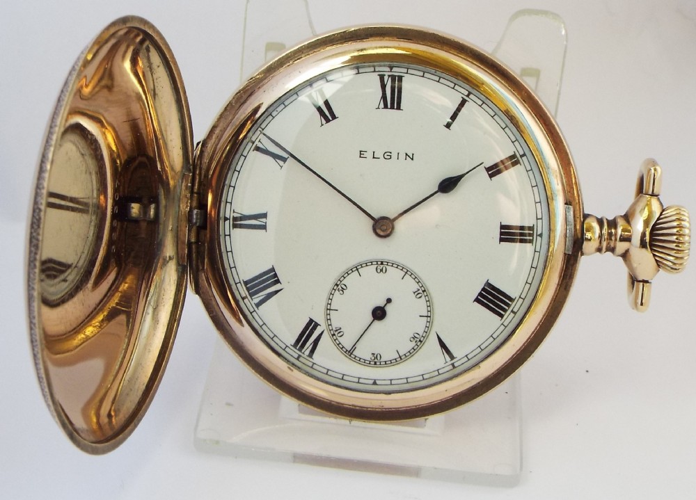 Antique Elgin full hunter pocket watch, 1915.