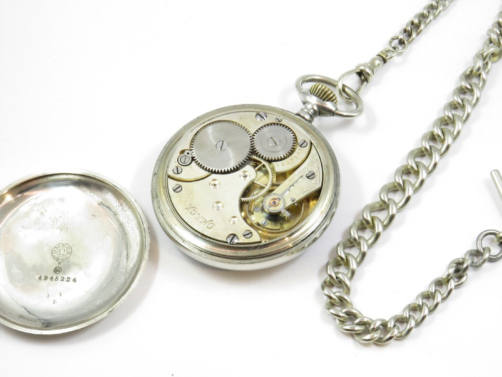 Antique Omega pocket watch and chain View III