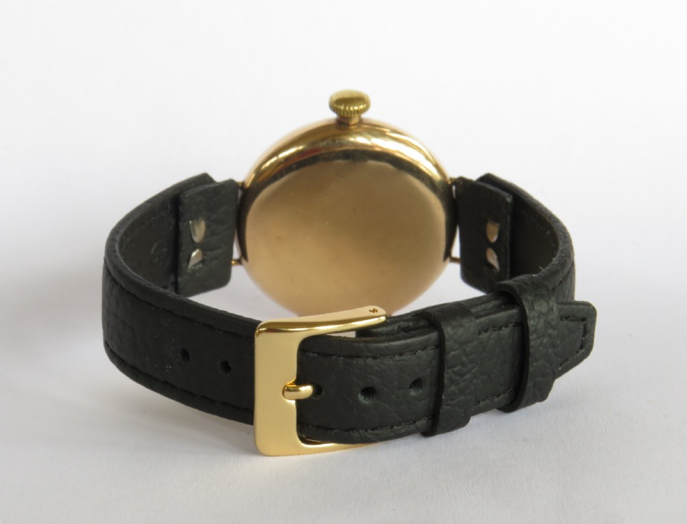 Gents antique 9ct gold Waltham trench watch, 1918 View IV