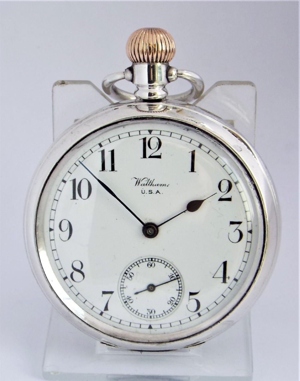 Antique Waltham Traveler pocket watch, 1919.