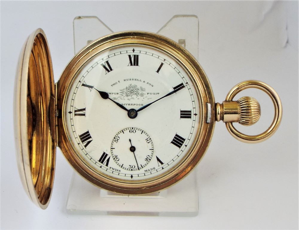 Antique Thomas Russell full hunter pocket watch.