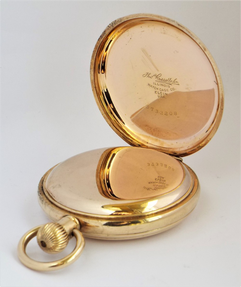 Antique Thomas Russell full hunter pocket watch. View V