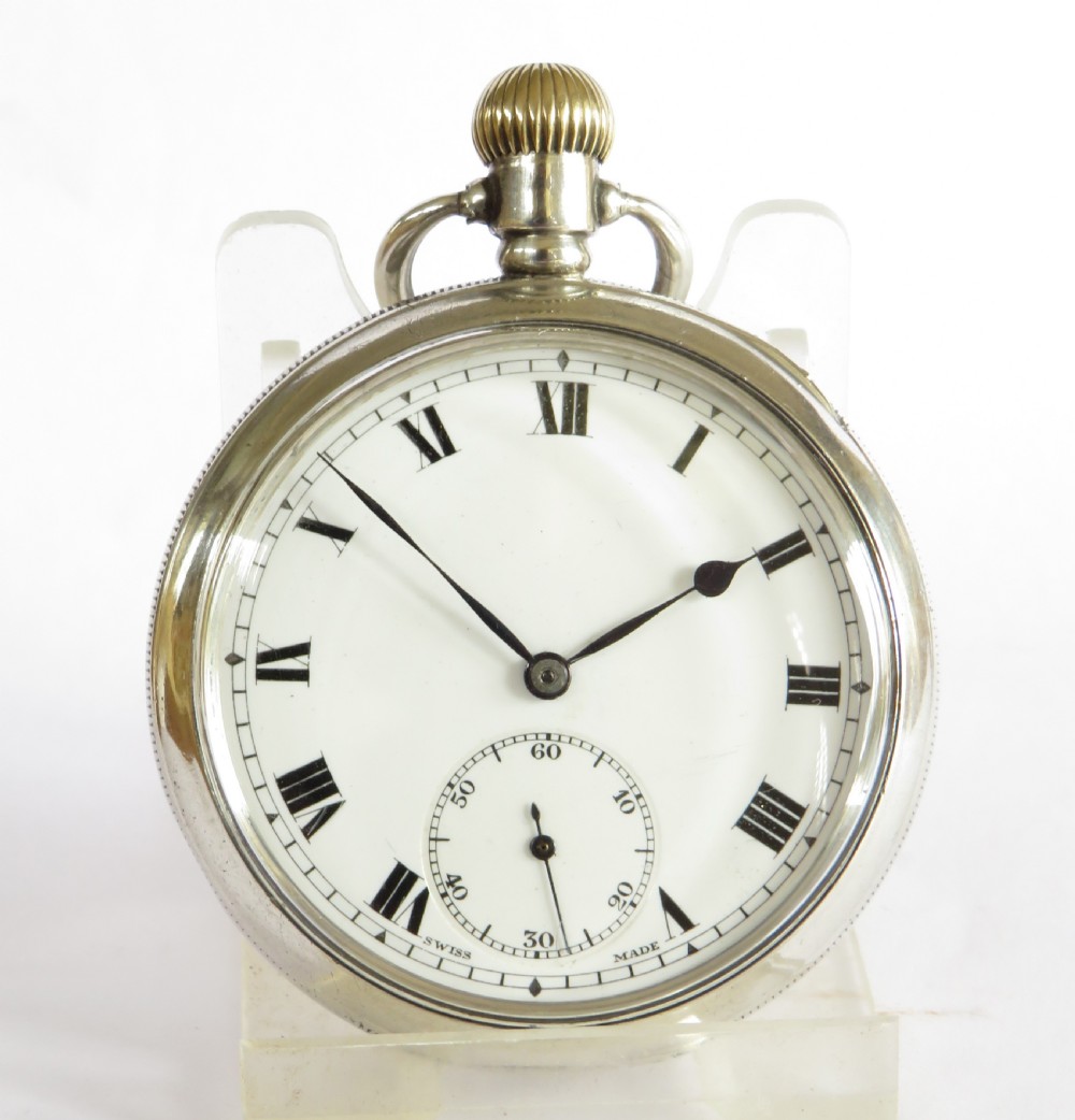 Vintage 1923 Swiss silver pocket watch. View II