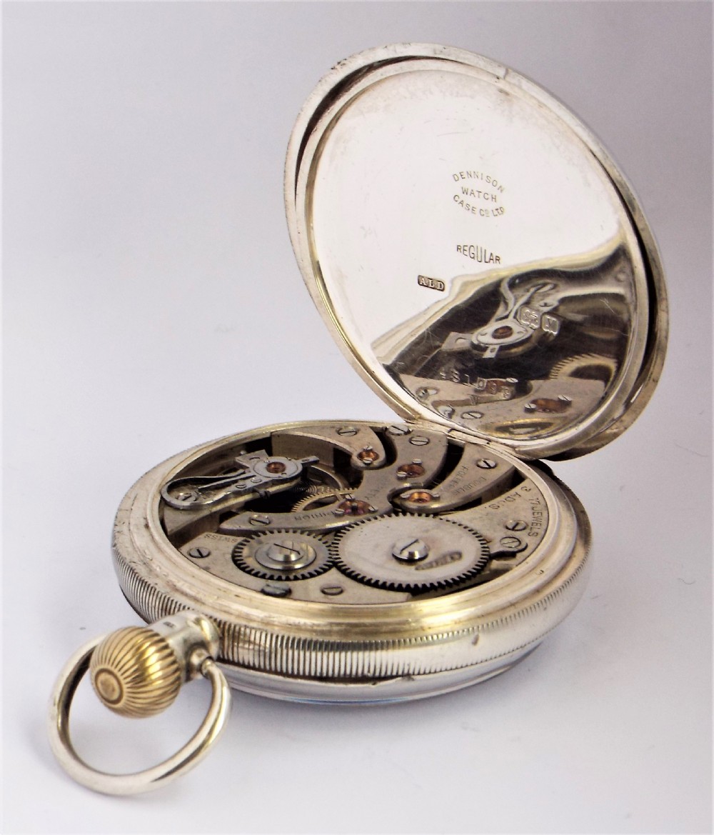 Vintage 1923 Swiss silver pocket watch. View V