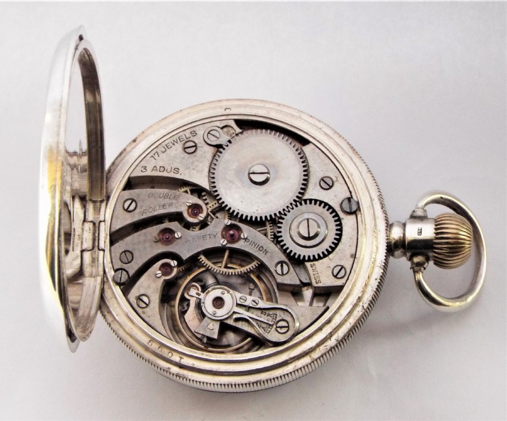 Vintage 1923 Swiss silver pocket watch. View VI