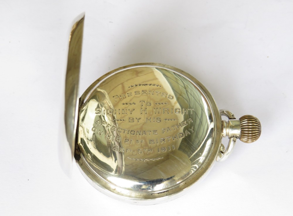 Antique silver pocket watch, 1911 View IV