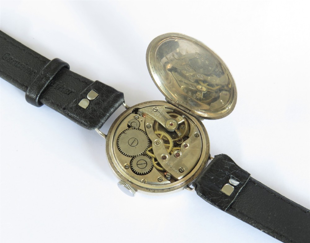 Gents antique silver Marvin trench watch, 1915 View III
