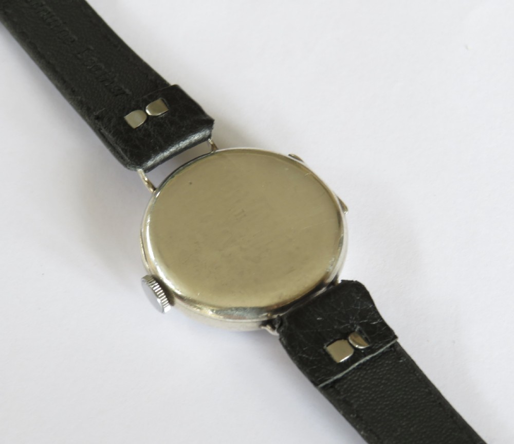 Gents antique silver Marvin trench watch, 1915 View V