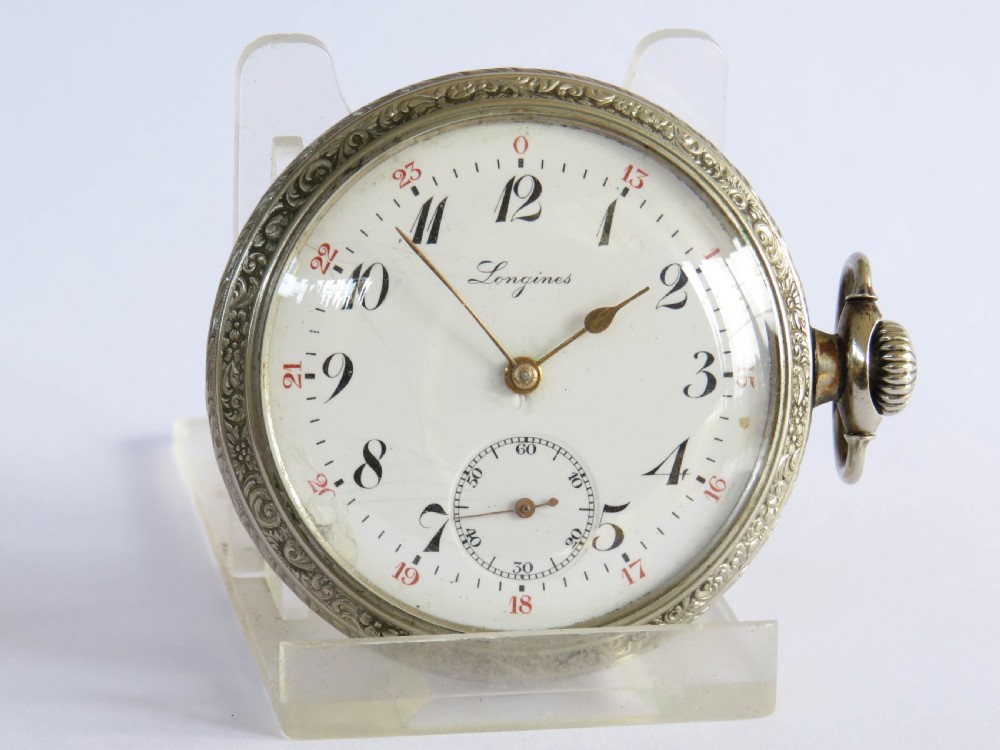 Antique Longines pocket watch, 1919 View II