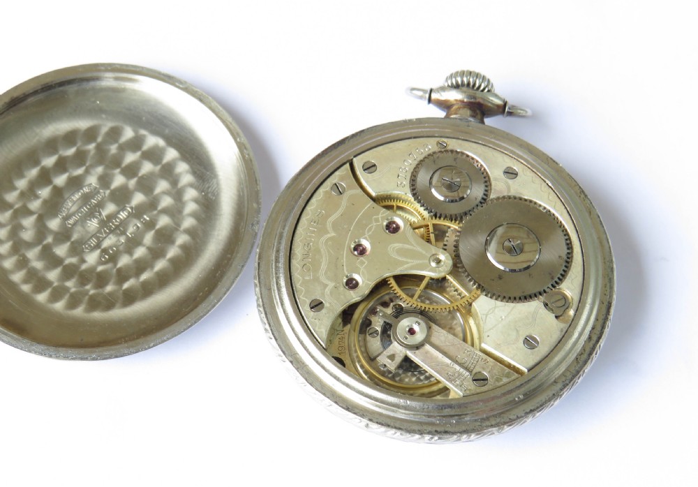 Antique Longines pocket watch, 1919 View III