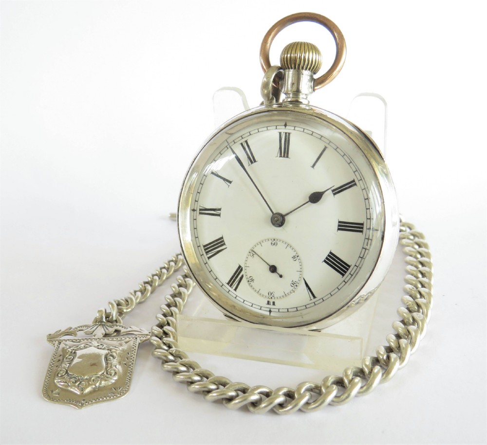 Antique silver Seeland pocket watch and chain