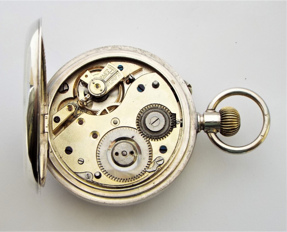 Antique Swiss silver pocket watch. View V