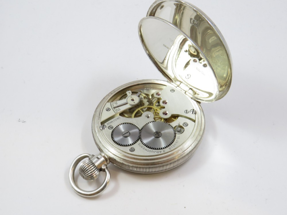 Silver Cyma pocket watch, 1935, super condition View IV