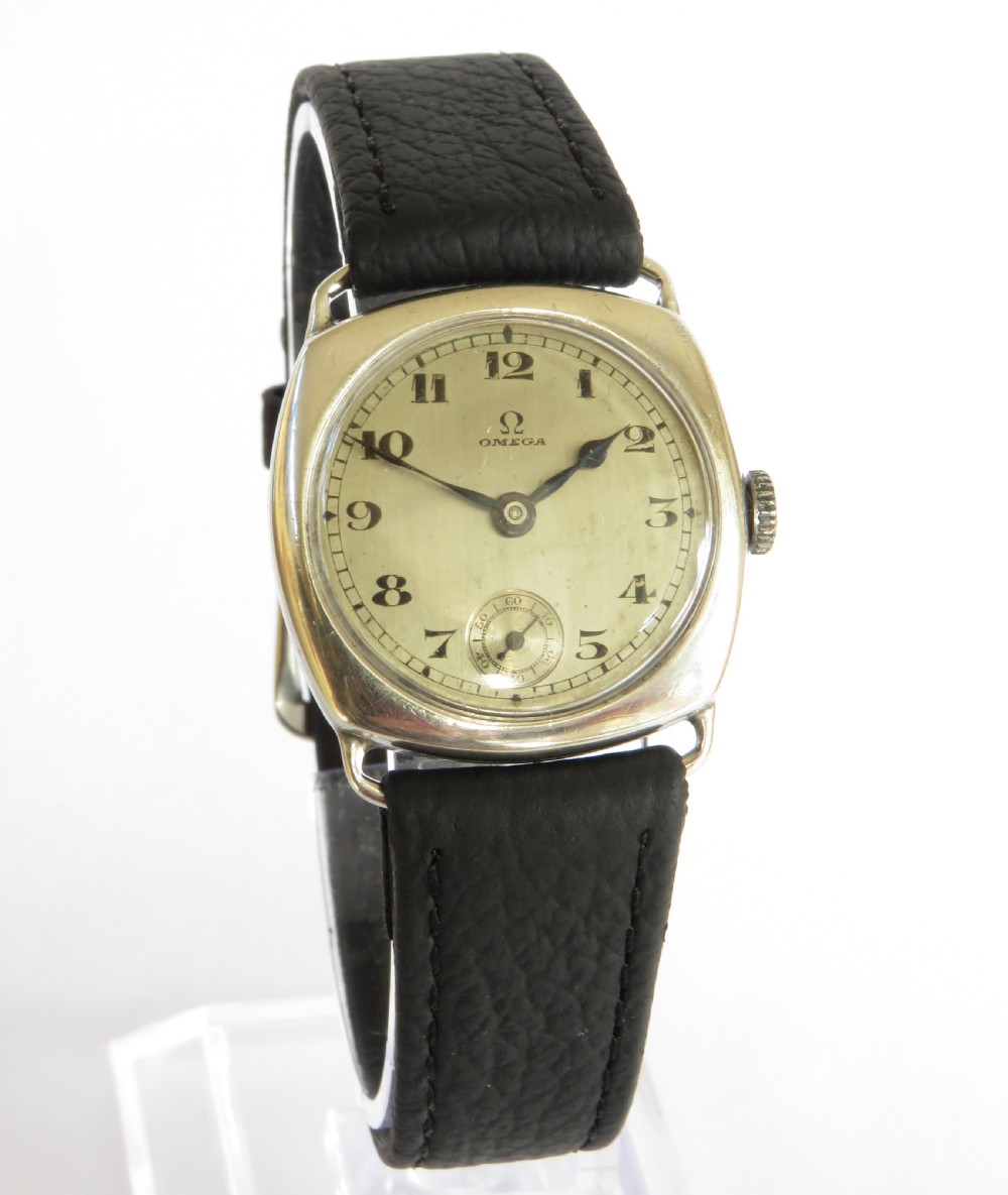 Mid-size silver Omega wrist watch, c1922 View II