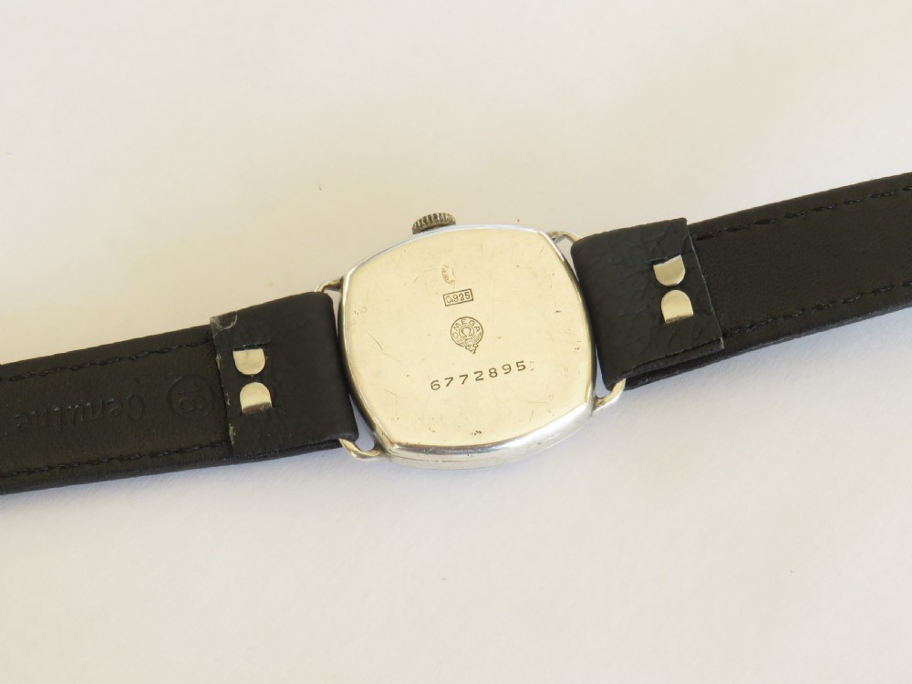 Mid-size silver Omega wrist watch, c1922 View IV
