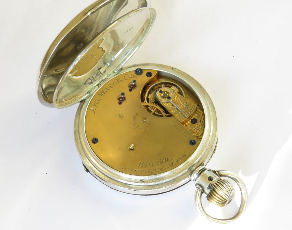 Antique silver Waltham Hillside pocket watch View IV