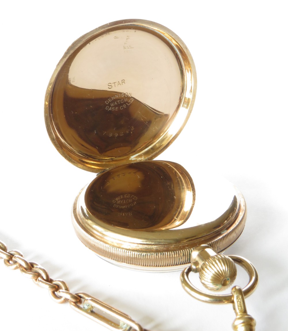 Antique Record pocket watch and chain View III