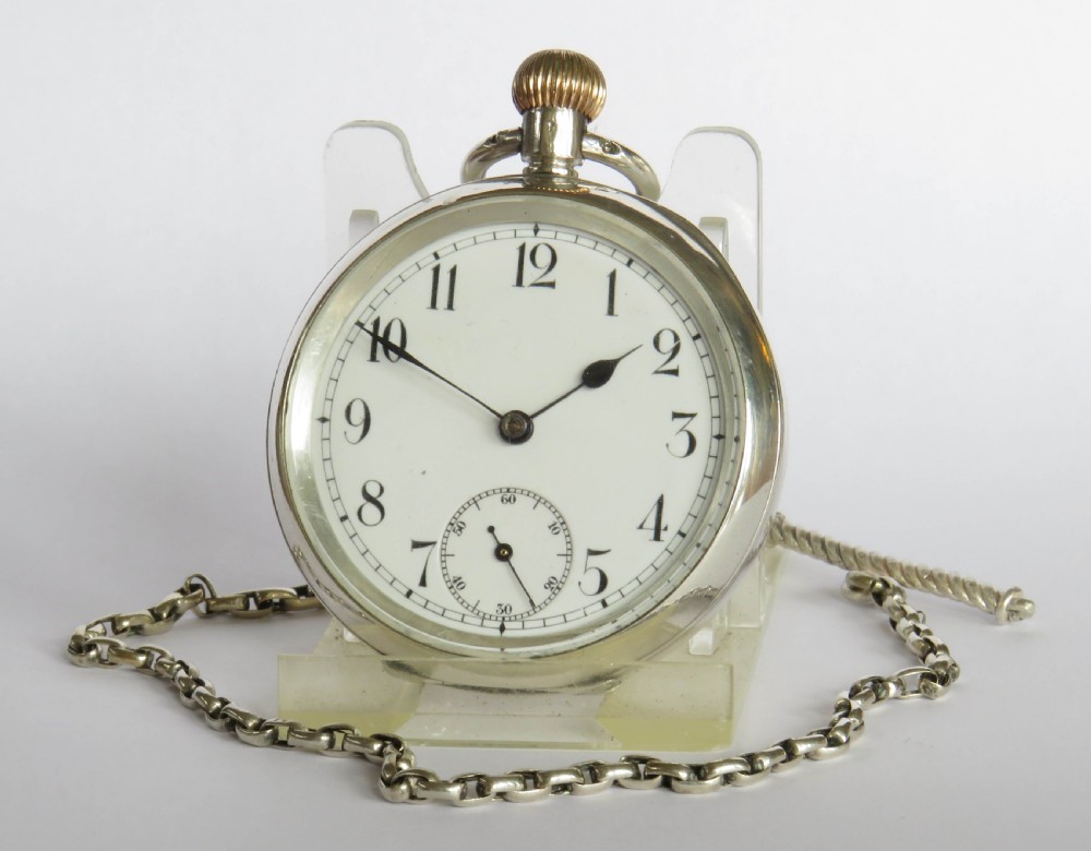 Antique silver Omega pocket watch, c1910