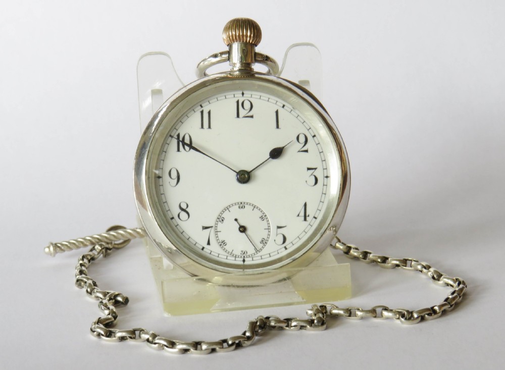 Antique silver Omega pocket watch, c1910 View II