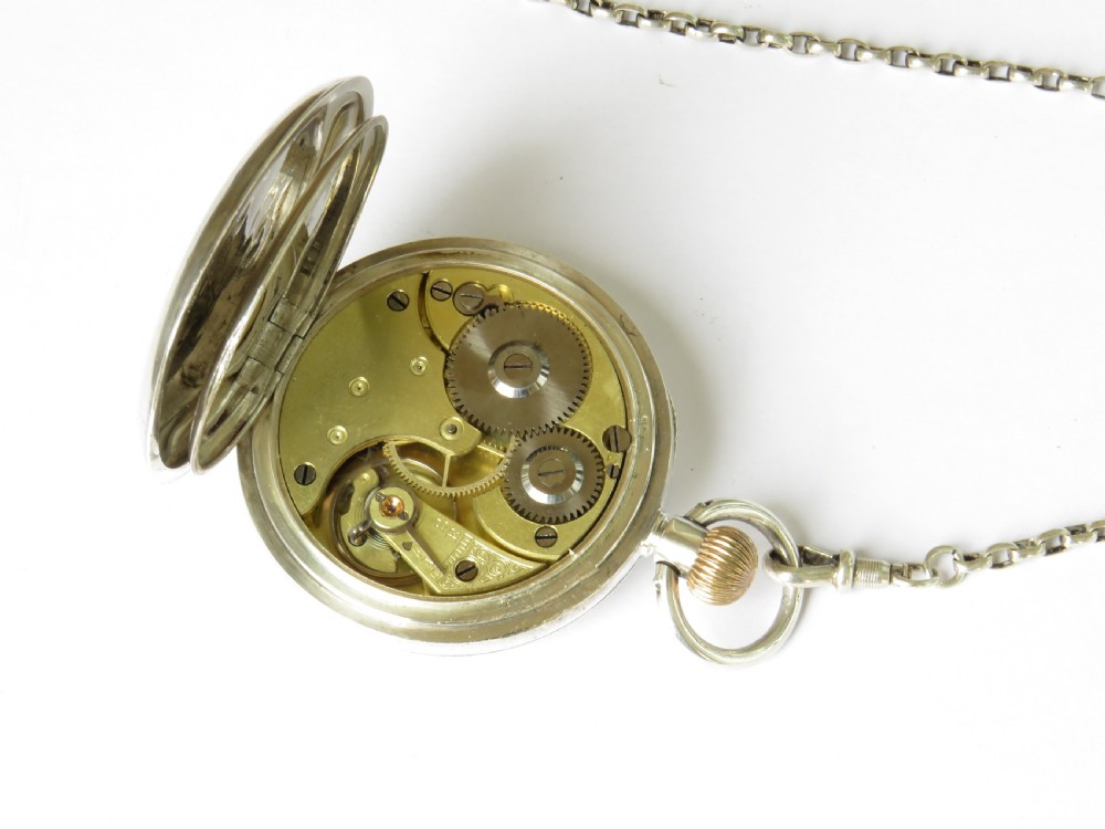Antique silver Omega pocket watch, c1910 View IV