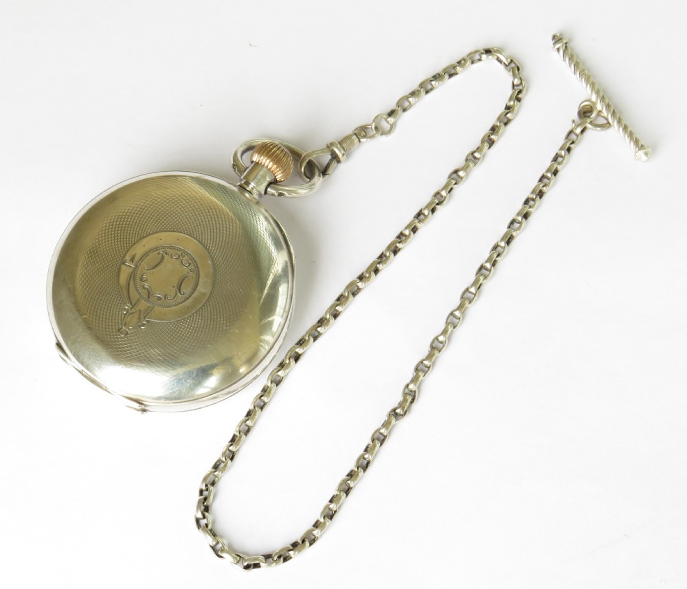 Antique silver Omega pocket watch, c1910 View V