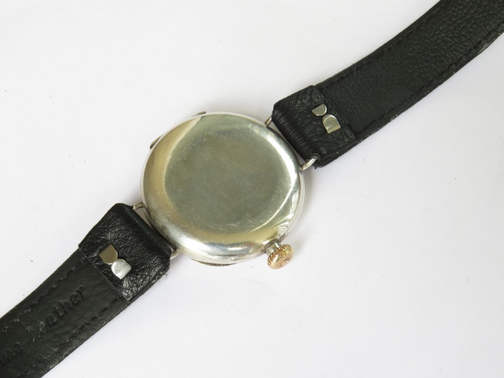 Gents silver Tavannes wrist watch, 1914 View V