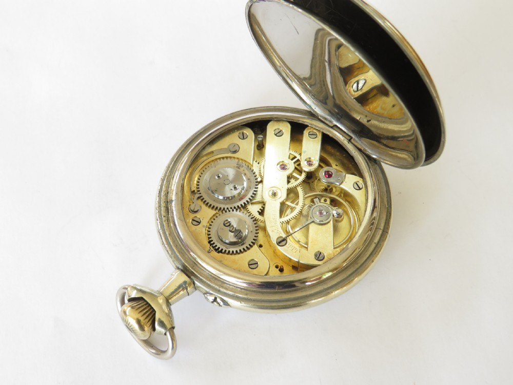 Antique goliath pocket watch with French naval sailing ship View IV