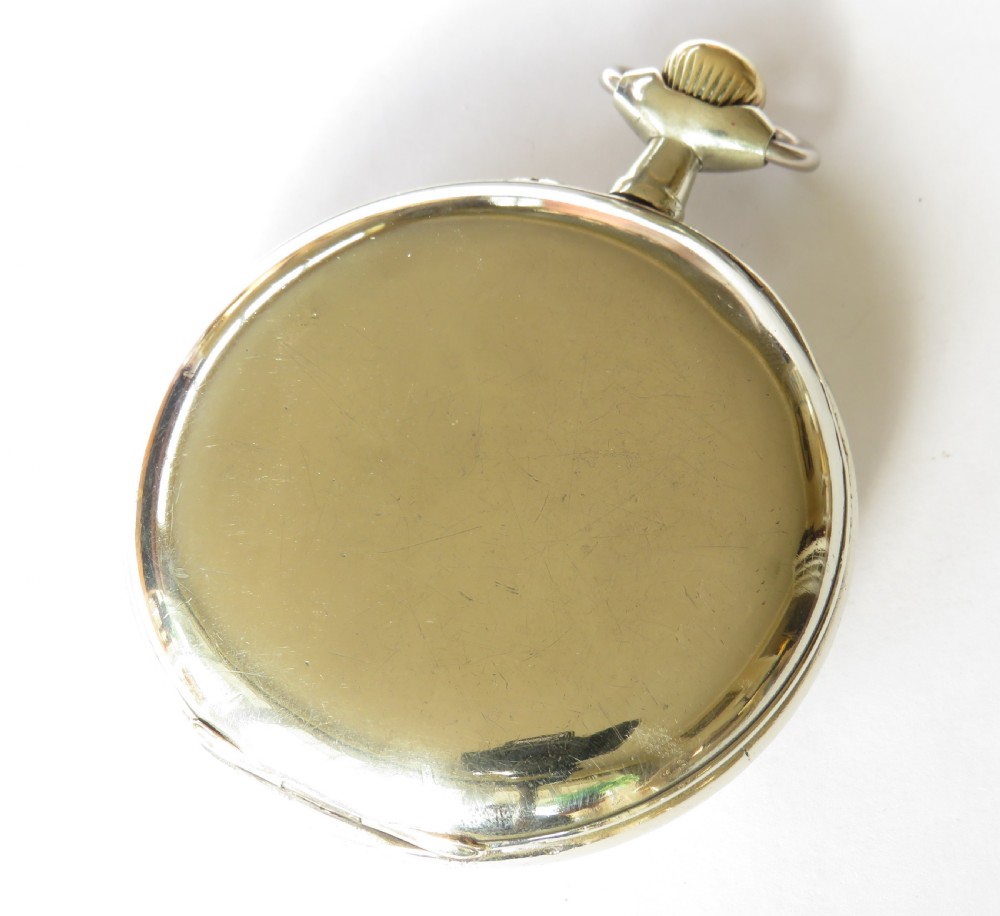 Antique goliath pocket watch with French naval sailing ship View V