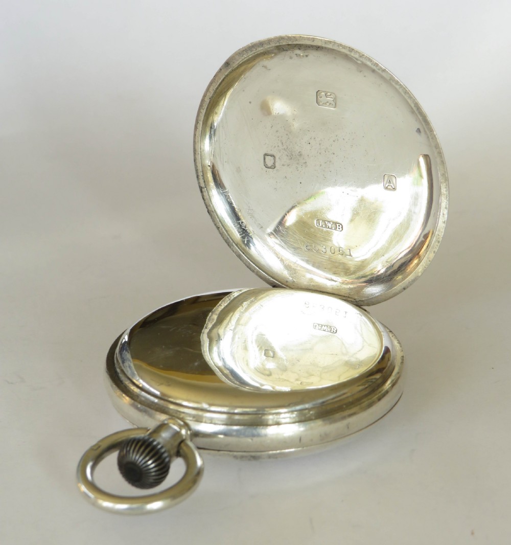 Antique silver Cyma half hunter pocket watch for J W Benson View IV