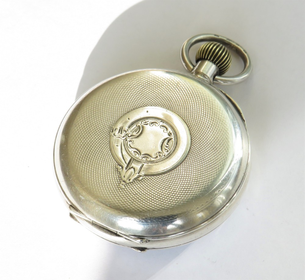Antique silver pocket watch chronograph, c1900 View V
