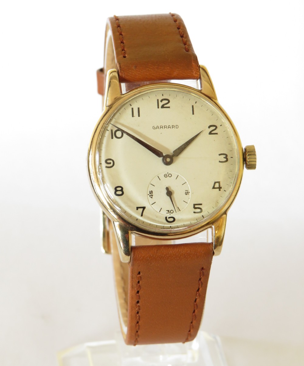 Gents 9ct gold Garrard wrist watch, 1958 View II