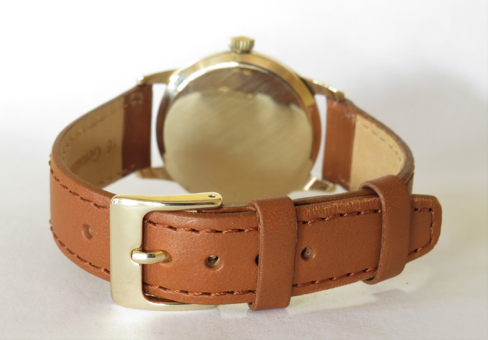 Gents 9ct gold Garrard wrist watch, 1958 View V